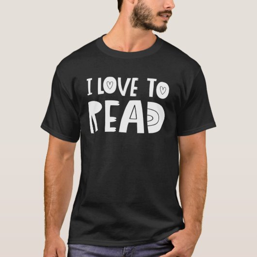 I Love To Read Heart Reading Reader Books T-shirt (Voorkant)