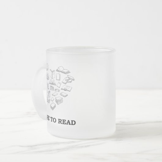 I Love to Read Matglas Koffiemok (Voorkant links)