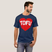 I Love Tofu  Funny Heart Vegan Vegetarian T-shirt (Voorkant volledig)