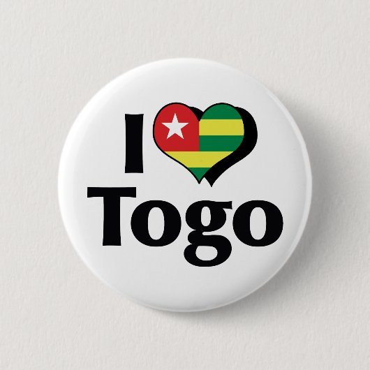 I Love Togo Flag Ronde Button 5,7 Cm (Voorkant)