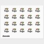 I Love Togo Flag Ronde Sticker (Vel)