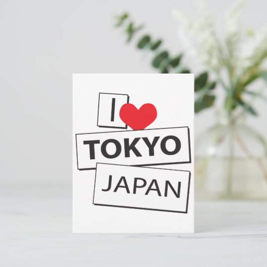 I Love Tokyo Japan Briefkaart (Staand voorkant)