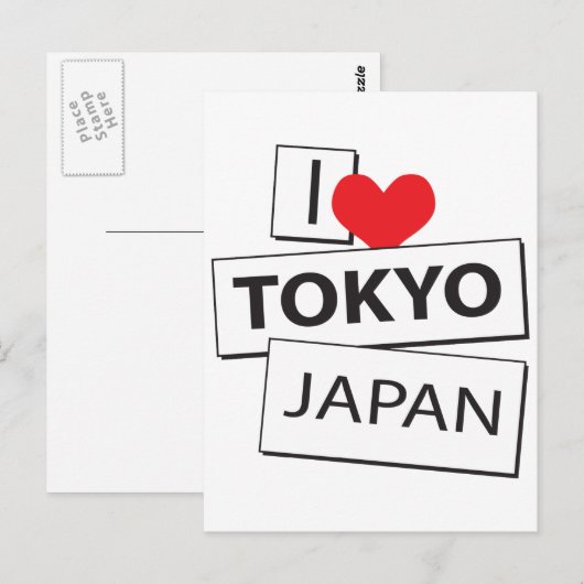 I Love Tokyo Japan Briefkaart (Voorkant / Achterkant)