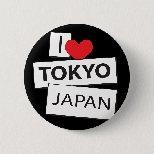 I Love Tokyo Japan Ronde Button 5,7 Cm (Voorkant)