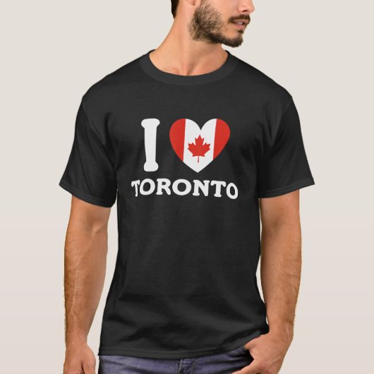 I Love Toronto Canada Heart Flag T-shirt (Voorkant)