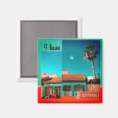 I Love Torrevieja in Orange and Turqu Magneet (Voorkant / Achterkant)