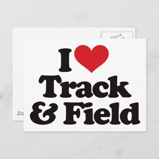 I Love Track en Field Briefkaart (Voorkant / Achterkant)