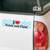 I Love Track en Field Bumpersticker (Op Truck)