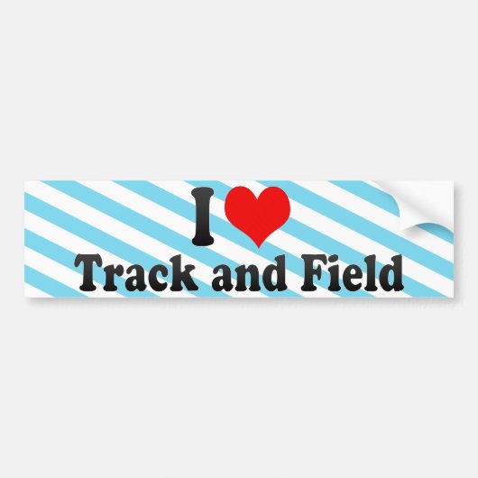 I Love Track en Field Bumpersticker (Voorkant)
