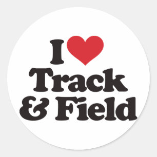 I Love Track en Field Ronde Sticker