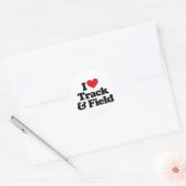I Love Track en Field Ronde Sticker (Envelop)