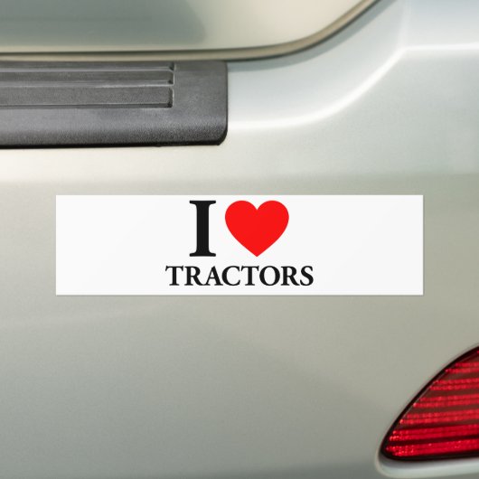 I Love Tractors Bumpersticker (Op auto)