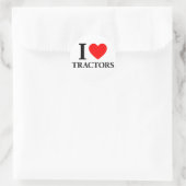 I Love Tractors Ronde Sticker (Tas)