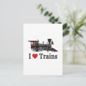 I Love Trains Briefkaart (Staand voorkant)