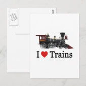 I Love Trains Briefkaart (Voorkant / Achterkant)