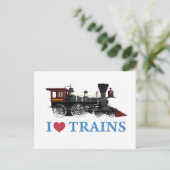 I Love Trains Briefkaart (Staand voorkant)