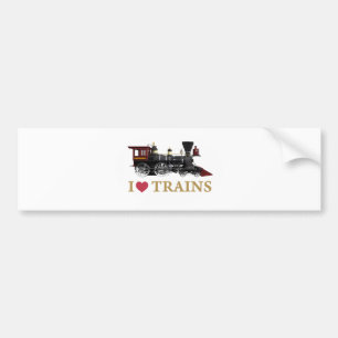 I Love Trains Bumpersticker