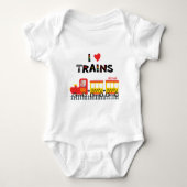 I Love Trains Colorful Photo and Name Romper (Voorkant)