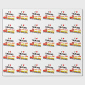 I Love Trains Kinder Photo and Name Pattern Cadeaupapier (Vlak)