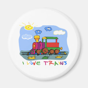 I Love Trains Magneet