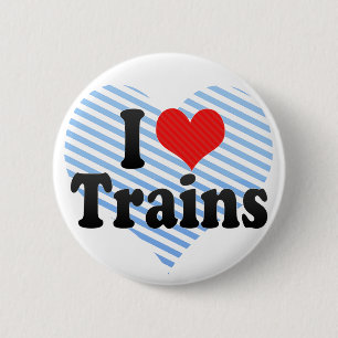 I Love Trains Ronde Button 5,7 Cm