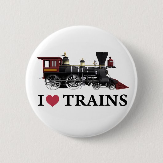 I Love Trains Ronde Button 5,7 Cm (Voorkant)