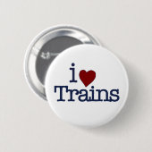 I Love Trains Ronde Button 5,7 Cm (Voorkant /achterkant)