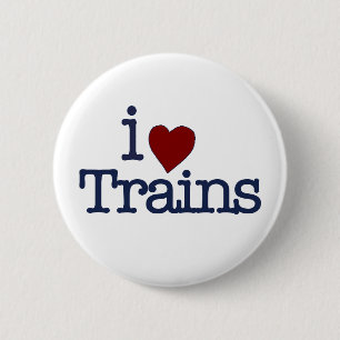 I Love Trains Ronde Button 5,7 Cm