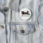 I Love Trains Ronde Button 5,7 Cm (In situ)
