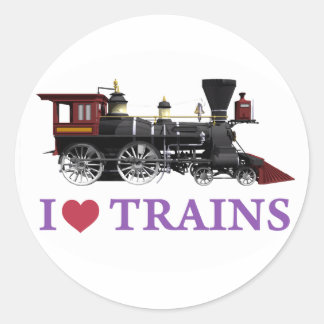 I Love Trains Ronde Sticker