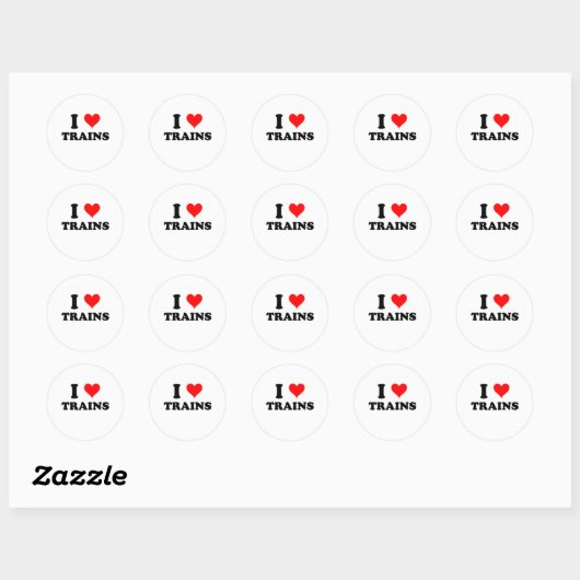 I Love Trains Ronde Sticker (Vel)