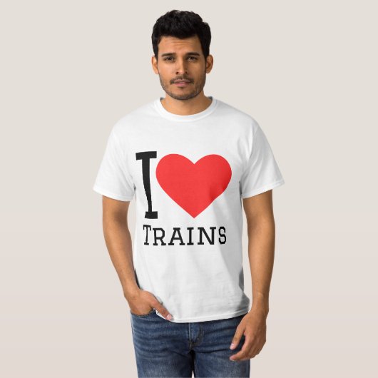 I love trains t-shirt (Voorkant volledig)