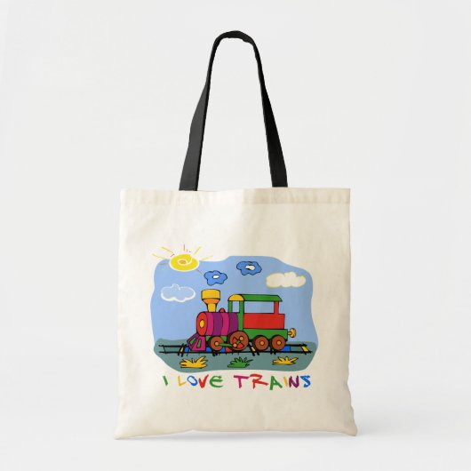 I Love Trains Tote Bag (Voorkant)