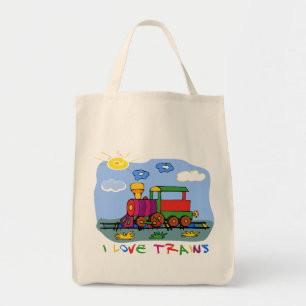 I Love Trains Tote Bag