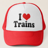 I Love Trains Trucker Pet (Voorkant)