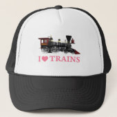 I Love Trains Trucker Pet (Voorkant)