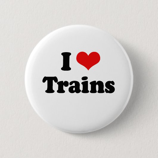 I Love Trains Tshirt Ronde Button 5,7 Cm (Voorkant)