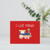 I Love Trains Tshirts and Gifts Briefkaart (Staand voorkant)
