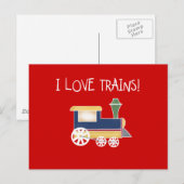 I Love Trains Tshirts and Gifts Briefkaart (Voorkant / Achterkant)