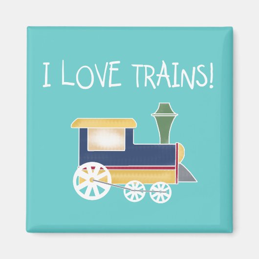 I Love Trains Tshirts and Gifts Magneet (Voorkant)