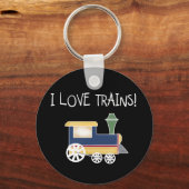 I Love Trains Tshirts and Gifts Sleutelhanger (Voorkant)