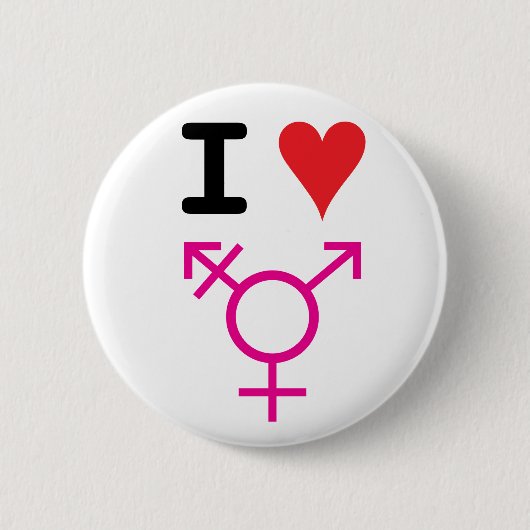 I Love Transgender Ronde Button 5,7 Cm (Voorkant)