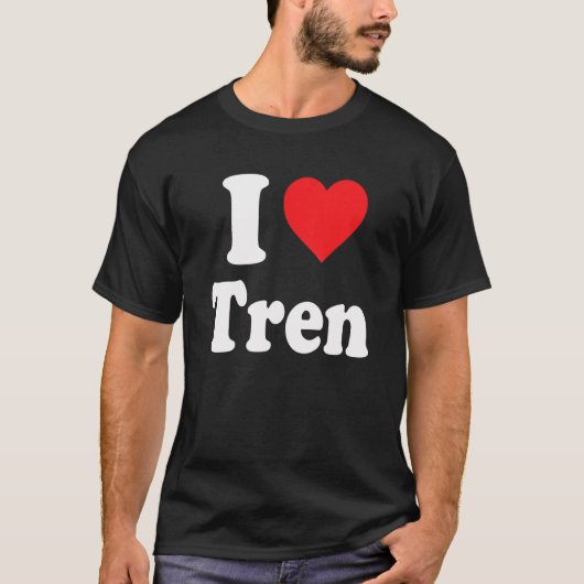 I Love Tren Distress Retro Design_4 T-shirt (Voorkant)