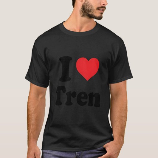 I Love Tren Distress Retro  design T-shirt (Voorkant)