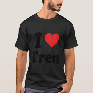 I Love Tren Distress Retro  design T-shirt