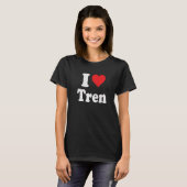 I Love Tren Distress Retro T-shirt (Voorkant volledig)