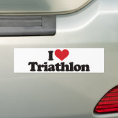 I Love Triathlon Bumpersticker (Op auto)