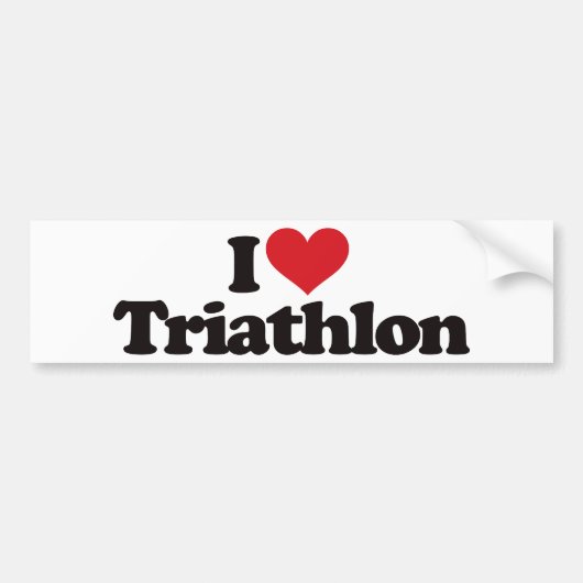 I Love Triathlon Bumpersticker (Voorkant)