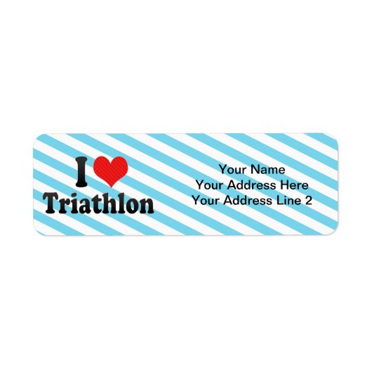 I Love Triathlon Etiket (Voorkant)
