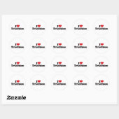 I Love Triathlon Ronde Sticker (Vel)